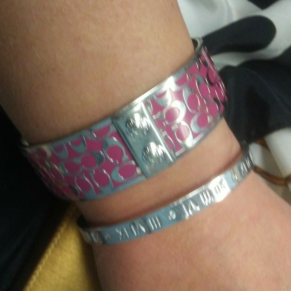 Coach Jewelry - Coach Pink Logo Bangle Bracelet